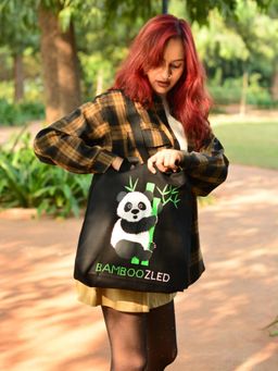 EcoRight - Large Zipper Tote Bag - Bamboozled Panda