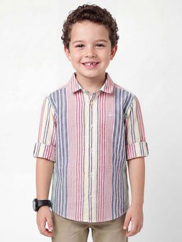United Colors of Benetton - Regular Fit Collar Neck Stripes Shirt