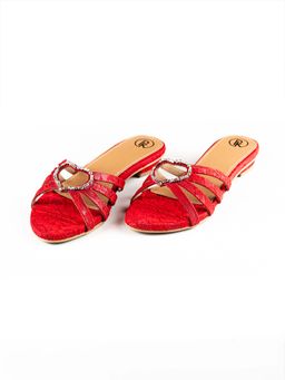 PREET KAUR - Women Red Rouge Embroidered Flats