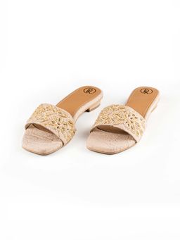 PREET KAUR - Women Cream Dune Embroidered Flats