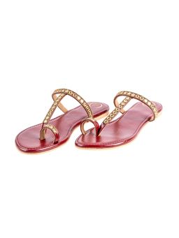 PREET KAUR - Women Maroon Nuri Flats