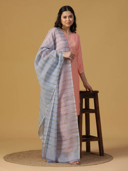 Shingora - Sky Blue Silk Blend Dobby Dupatta