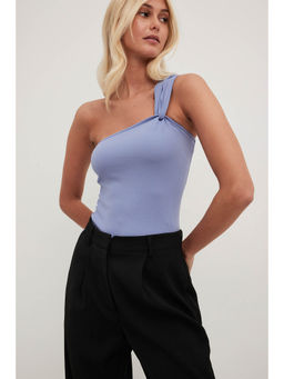 NA-KD - Shoulder Twist Detail Top - Blue