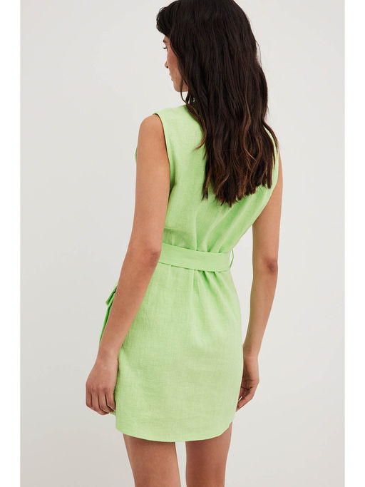 Buy NA-KD Linen Blend Cargo Dress - Green (Set of 2) Online Buy NA-KD Linen Blend Cargo Dress - Green (Set of 2) Online