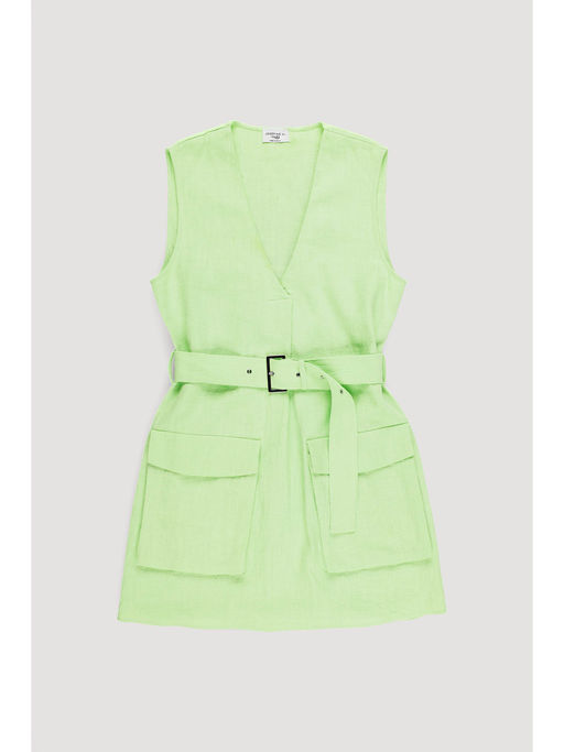Buy NA-KD Linen Blend Cargo Dress - Green (Set of 2) Online