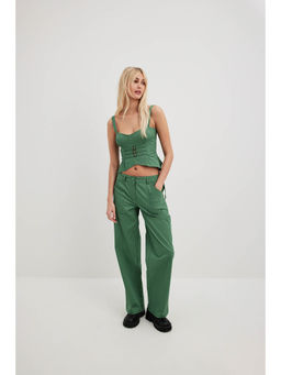 NA-KD - Straight Cargo Trousers - Green