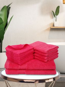 KOPA - 14Pc Quick Dry 100% Cotton Soft Terry Towel -2Pc Bath, 4Pc Hand, 8Pc Face D'Ross Solid