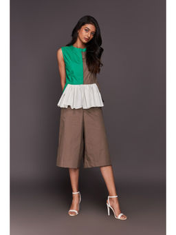Deepika Arora - Green Top with Culottes (Set of 2)