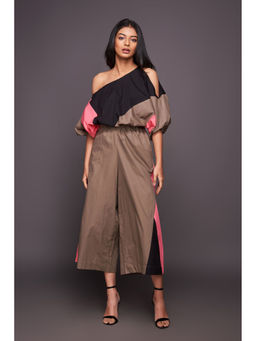 Deepika Arora - Black Top with Flared Pants (Set of 2)