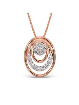 Candere by Kalyan Jewellers - 14K Rose Gold BIS Hallmark & Cubic Zirconia Myra Oval Pendant for Women
