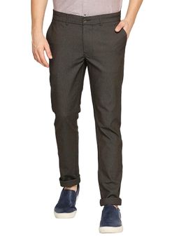 BASICS - Casual Charcoal Cotton Polyester Stretch Trouser