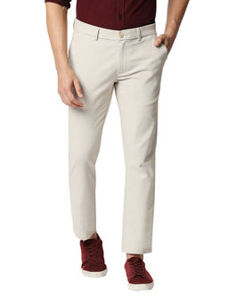 BASICS - Casual Plain Stone Cotton Stretch Trouser