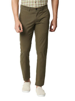 BASICS - Casual Green Cotton Stretch Trouser
