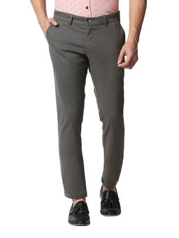 BASICS - Casual Dark Grey Cotton Stretch Trouser