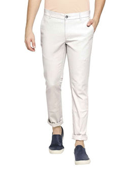 BASICS - Casual Light Grey Cotton Stretch Trouser