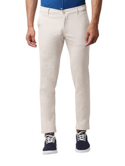 BASICS - Casual Beige Cotton Stretch Skinny Trouser