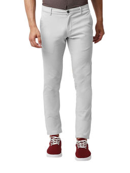 BASICS - Casual Light Grey Cotton Stretch Skinny Trouser