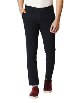 BASICS - Casual Navy Blue Cotton Stretch Trouser