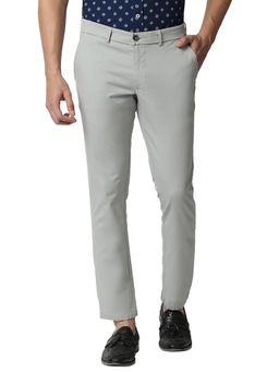BASICS - Casual Grey Cotton Stretch Skinny Trouser