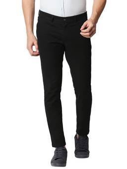 BASICS - Casual Black Cotton Stretch Skinny Trouser
