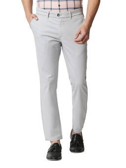 BASICS - Casual Light Grey Cotton Stretch Trouser