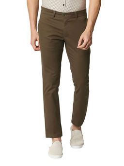BASICS - Casual Mid Brown Cotton Stretch Trouser