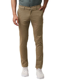 BASICS - Casual Mid Brown Cotton Stretch Trouser