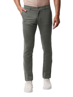 BASICS - Casual Dark Grey Cotton Stretch Skinny Trouser