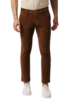 BASICS - Casual Brown Cotton Stretch Trouser