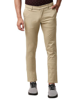 BASICS - Casual Khaki Cotton Stretch Skinny Trouser