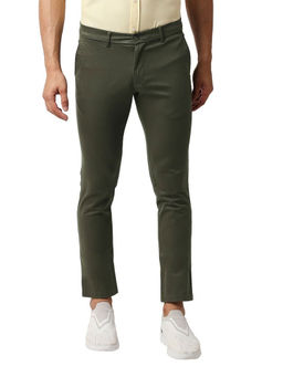 BASICS - Casual Olive Cotton Stretch Skinny Trouser