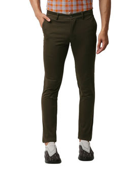 BASICS - Casual Brown Cotton Stretch Skinny Trouser