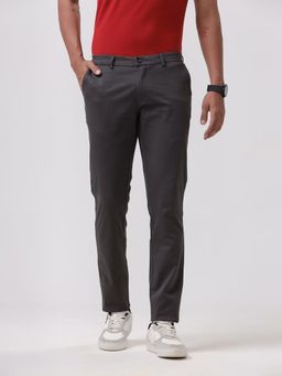 BASICS - Casual Dark Grey Cotton Stretch Skinny Trouser