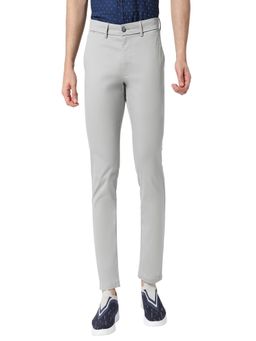 BASICS - Casual Grey Cotton Stretch Trouser