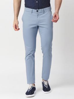 BASICS - Casual Mid Blue Cotton Stretch Trouser