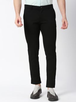 BASICS - Casual Black Cotton Stretch Trouser