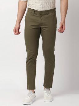 BASICS - Casual Mid Olive Cotton Stretch Trouser