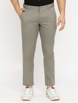 BASICS - Casual Mid Grey Cotton Stretch Trouser