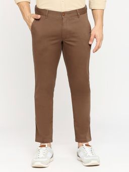 BASICS - Casual Mid Brown Cotton Stretch Trouser