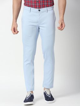 BASICS - Casual Light Blue Cotton Stretch Trouser