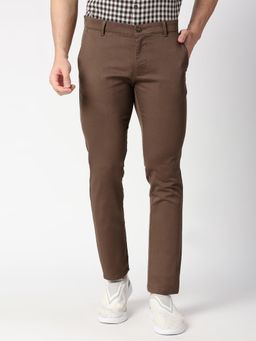 BASICS - Casual Brown Cotton Stretch Trouser