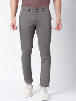 BASICS - Casual Mid Grey Cotton Stretch Trouser