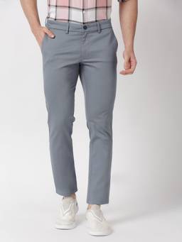 BASICS - Casual Mid Blue Cotton Stretch Trouser