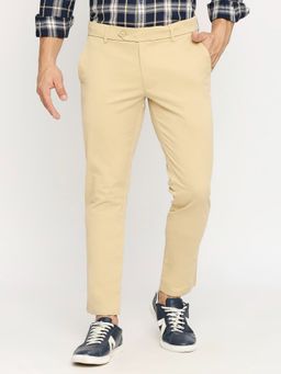BASICS - Casual Khaki Cotton Stretch Trouser