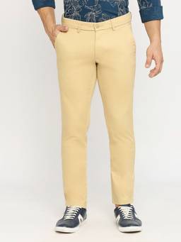 BASICS - Casual Khaki Cotton Stretch Trouser