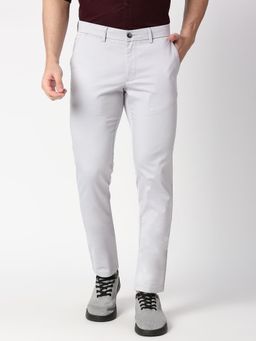 BASICS - Casual Light Grey Cotton Stretch Trouser