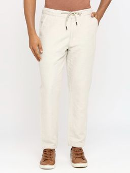 BASICS - Casual Plain Natural Linen Cotton Relaxed Trouser