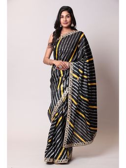 Zari Jaipur - Black Color Saree with Silk Fabric Saree with Unstitched Blouse