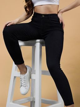 Miss Chase - Women's Black Od Skinny High Rise Denim Jeans