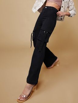 Miss Chase - Women's Black Bootcut Denim Jeans